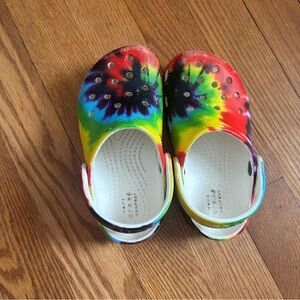 Tie dye toddler crocs
